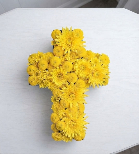 "Eternal Radiance" Memorial Floral Cross