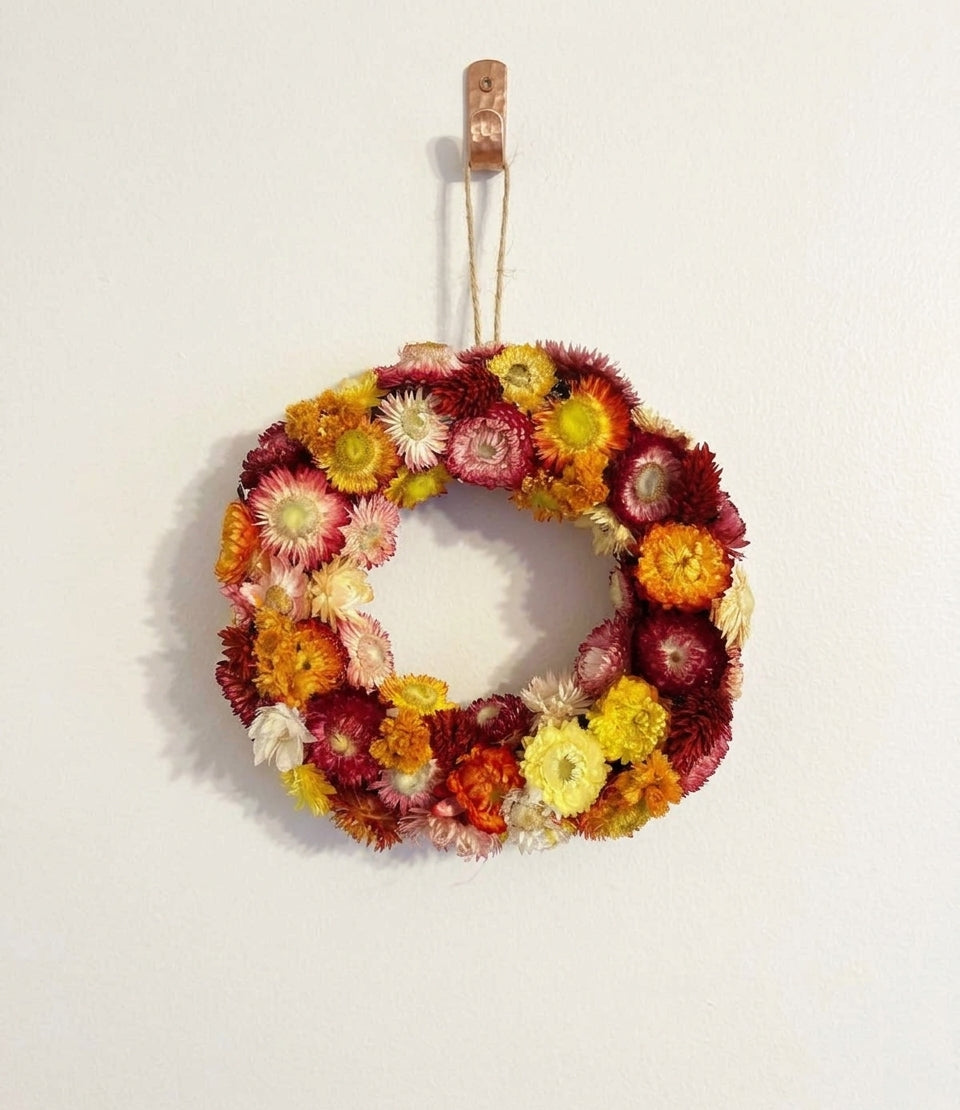 Sun-Kissed Strawflower Wreath